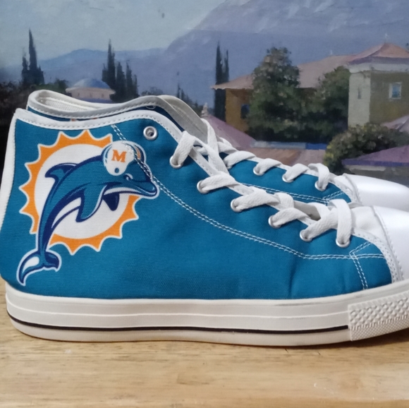 π MIAMI DOLPHINS OFFICIAL TEAM SHOES & CAP,LIKEπNEW!,Size 11.π - Picture 11 of 16